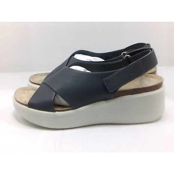 ECCO Flowt Wedge Cork Womens Sandal Size 8 Titanium - Picture 2 of 5